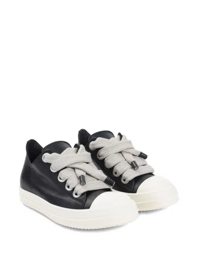 Rick Owens Black Hollywood Jumbolace Low Sneaks Sneakers In Black