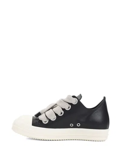 Rick Owens Black Hollywood Jumbolace Low Sneaks Sneakers In Black