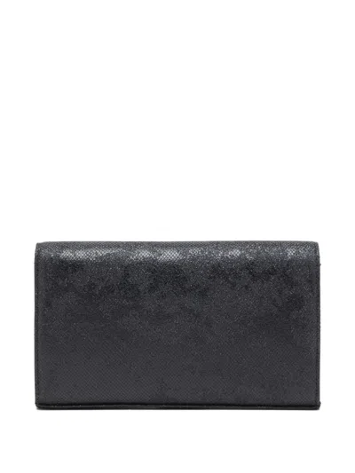 Diesel 1dr Logo-plaque Glitter Wallet In Black