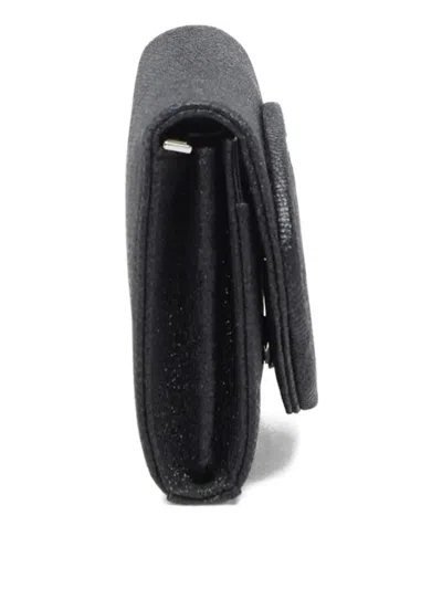 Diesel 1dr Logo-plaque Glitter Wallet In Black