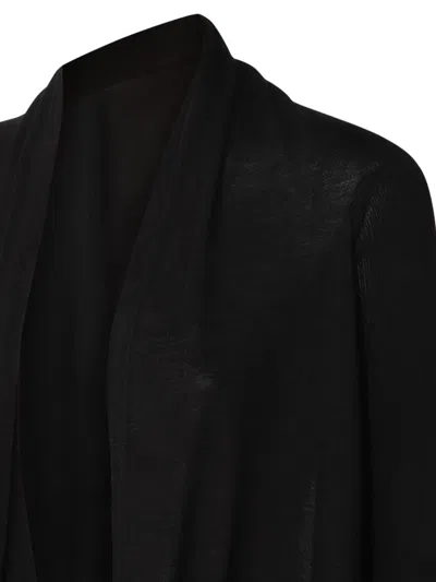 Rick Owens Asymmetric Drape Coat In Black