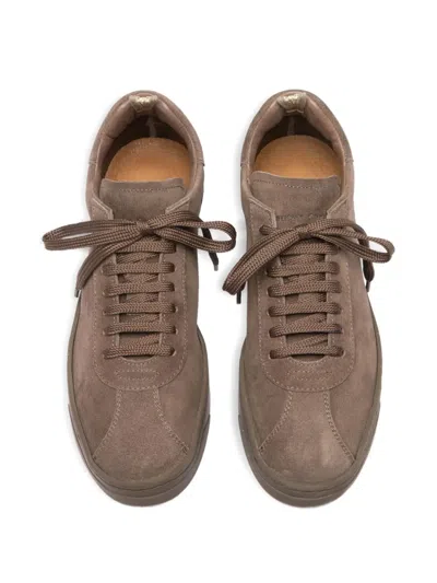 Officine Creative Karma Lace-up Suede Sneakers In Brown
