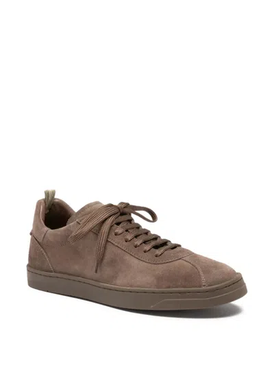 Officine Creative Karma Lace-up Suede Sneakers In Brown