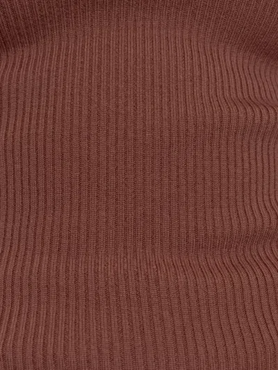 Rick Owens Ribbed-knit Sleeveless Tank Top In Brown
