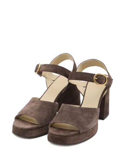 Valentino Fawcette Suede Platform Sandals With 100mm Heel In Brown
