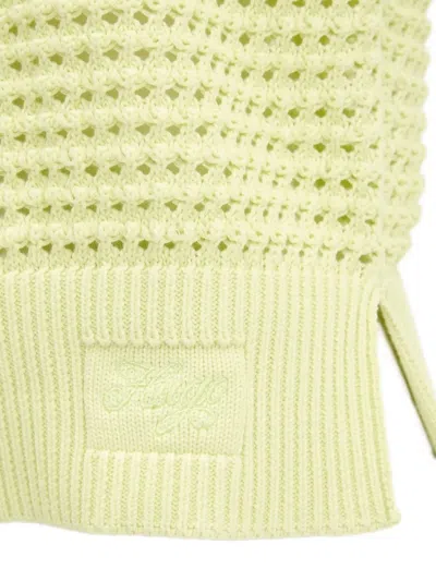 Hugo Boss Textured Open-knit Sweater In Green