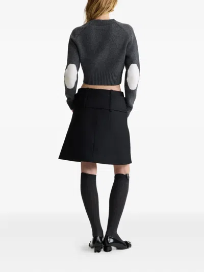 Patou Elbow-patch Button Cardigan In Gray