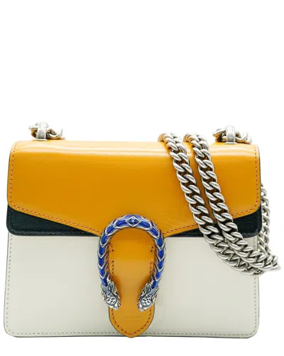 Gucci Black, White, Yellow Leather Mini Dionysus (authentic Pre-loved)