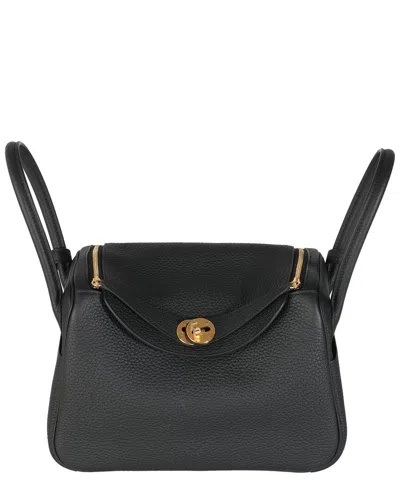 Pre-owned Hermes Hermès Black Leather Lindy 26 Ghw (authentic Pre-loved)