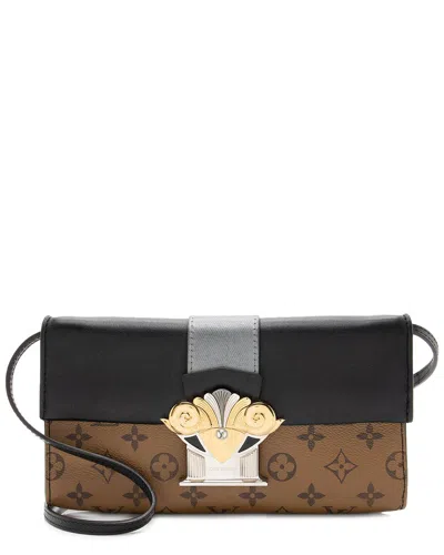 Pre-owned Louis Vuitton Black, Brown Coated Canvas & Leather Column Pochette (authentic  Pre-loved)
