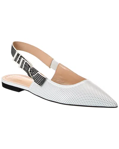 Dior Toujours Leather Slingback Flat In White