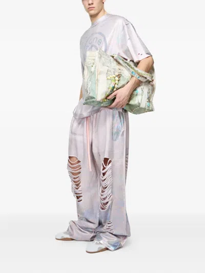 Acne Studios Lace-trimmed Printed Tote Bag