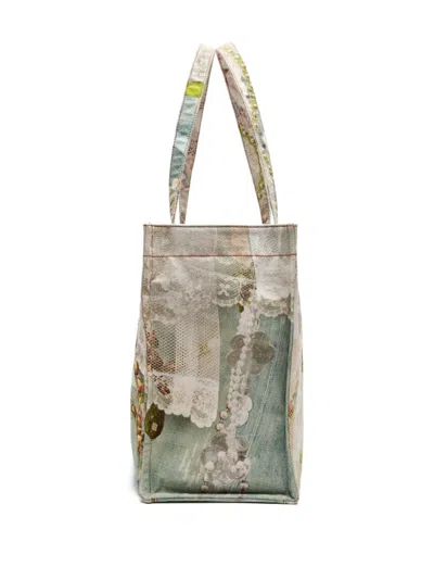 Acne Studios Lace-trimmed Printed Tote Bag