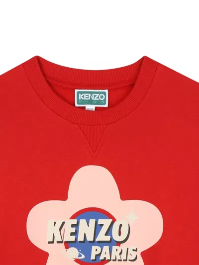 Kenzo Floral-print Sweatshirt In Red