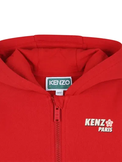 Kenzo Zip-up Hoodie In Red