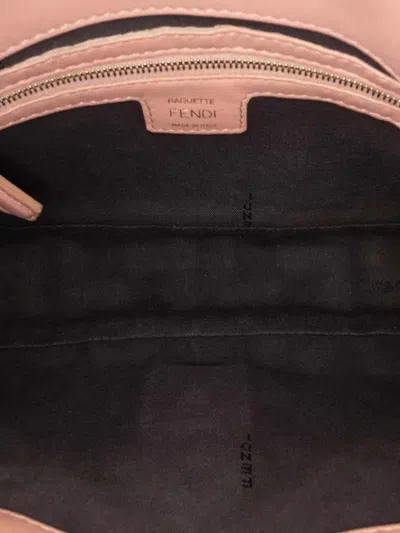 Pre-owned Fendi 2000-2010 Zucca Embossed Leather Baguette Satchel