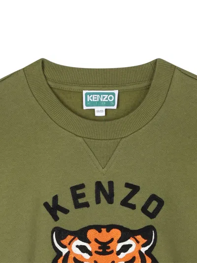 Kenzo Tiger-embroidered Sweatshirt In Gold