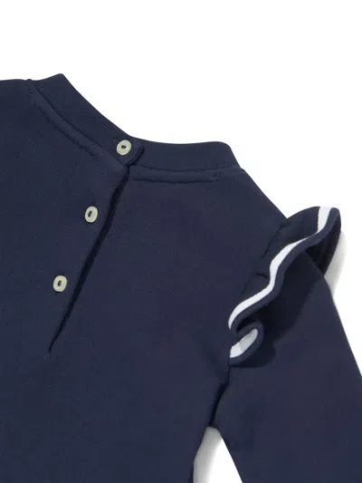 Polo Ralph Lauren Ruffled Sweatshirt Dress In Blue