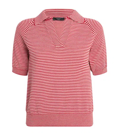 Weekend Max Mara Cotton Stripe Open Polo Shirt