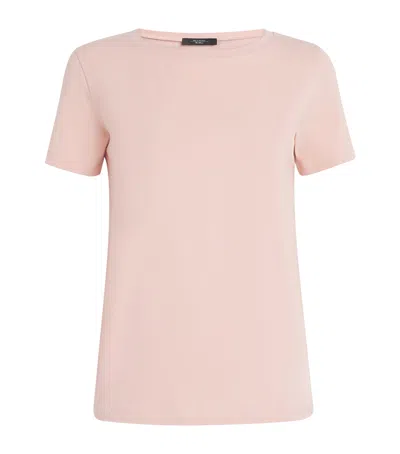 Weekend Max Mara Organic Cotton T-shirt In Pink