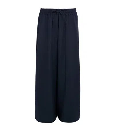 Weekend Max Mara Relaxed-fit Wool Yarn Trousers In Blue