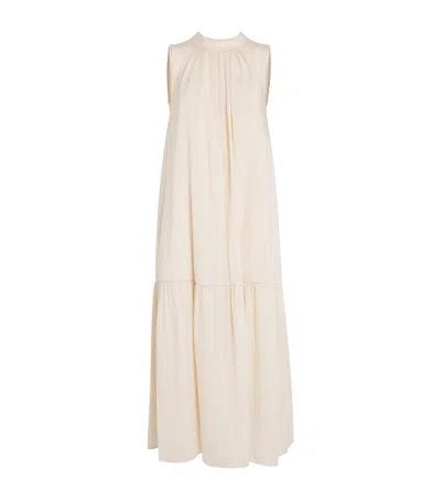 Weekend Max Mara Canvas Pleat-neck Maxi Dress