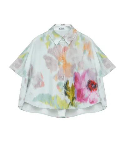 Loewe Short Sleeve Trapeze Shirt In Cotton And Silk