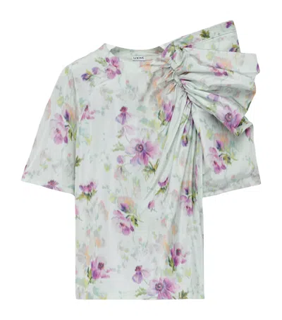 Loewe Floral Draped Top In Multi