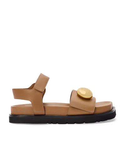 Loewe Pebble Fussbett Sandals In Soft Calfskin In Brown
