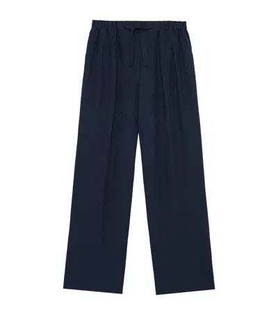 Loewe Silk Anagram Wide-leg Trousers