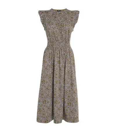 Me+em Trailing Lotus Midi Dress In Brown