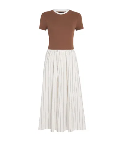 Me+em Cotton-blend Stripe Midi Dress In Multi