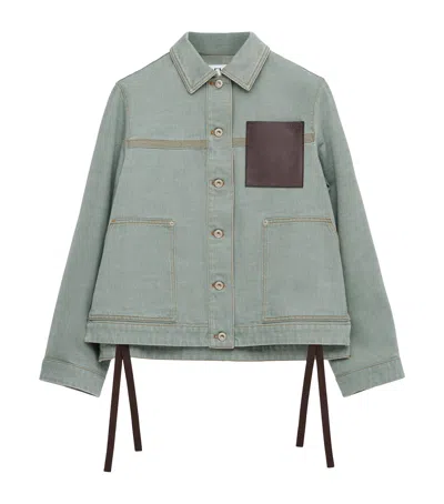 Loewe Womens Khaki Green Anagram-patch Workwear Cotton Jacket In Green