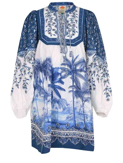 Farm Rio Palm Tree Print Mini Beach Dress