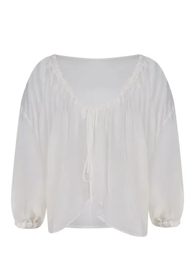 Solotre Blousa  Made Of A Silk Blend In White