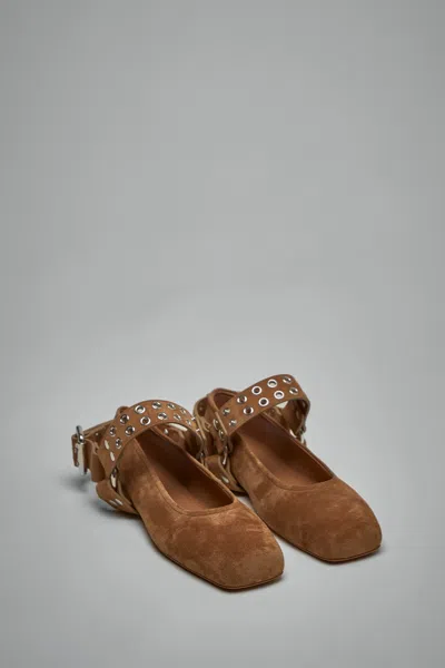 Alaïa Brown Biker Ballerina Flats