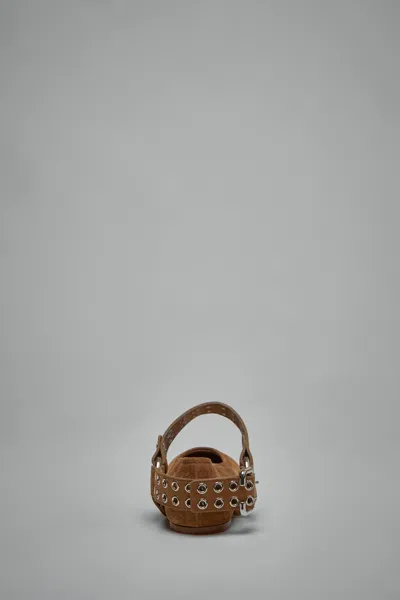 Alaïa Brown Biker Ballerina Flats