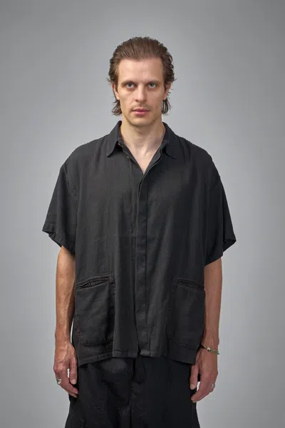 Geoffrey B Small Assymetric Swing Back Exaggerated Volume Short Sleeve Workshirt