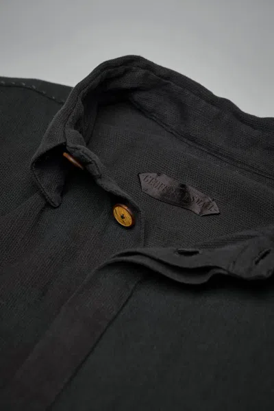 Geoffrey B Small Assymetric Swing Back Exaggerated Volume Short Sleeve Workshirt