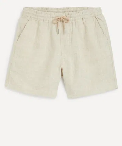 Nn07 Mens Gregor Casual Drawstring Linen Shorts In White