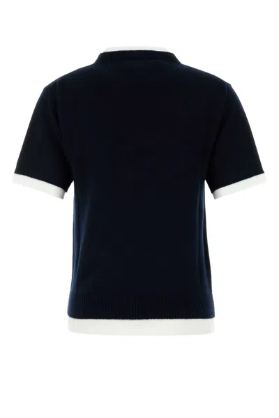 Miu Miu Logo Intarsia Cashmere Knit Cropped Top