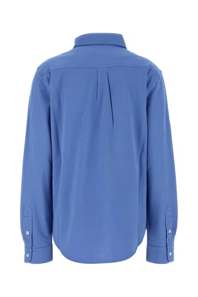 Miu Miu Button-detailed Cotton-poplin Shirt In Blue