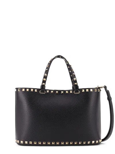 Valentino Garavani Black Leather Rockstud Handbag