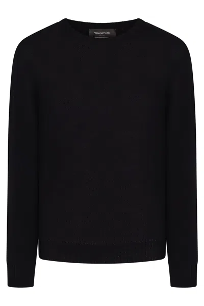 Fabiana Filippi Long-sleeved Sweater In Black
