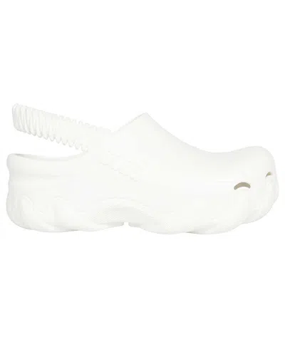 Gcds Ibex Logo Detail Rubber Mules In White