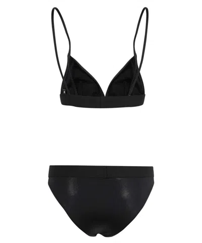 Balmain Triangle Bra Bikini In Black