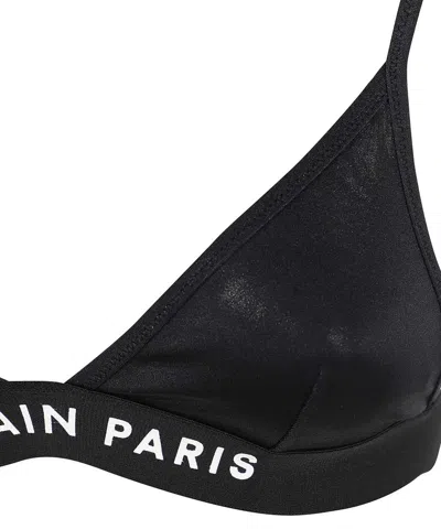 Balmain Triangle Bra Bikini In Black