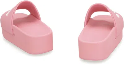 Givenchy Logoed Rubber Platform Slides In Pink