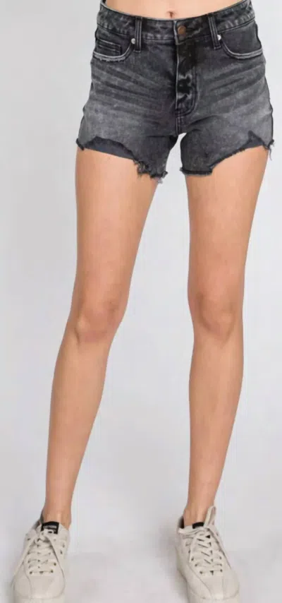 Letter To Juliet Vintage Cut Off Shorts In Washed Black