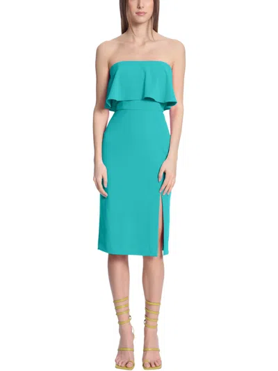 Donna Morgan Womens Strapless Slit Midi Dress